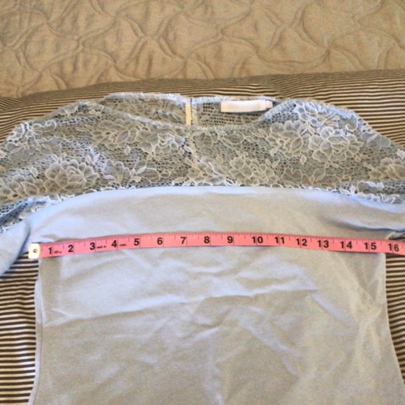 Anne Fontaine Light Blue Lace Short Sleeve Top - Picture 12 of 12
